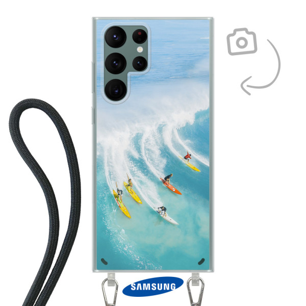 Etui de téléphone avec cordon pour Samsung Galaxy S22 Ultra