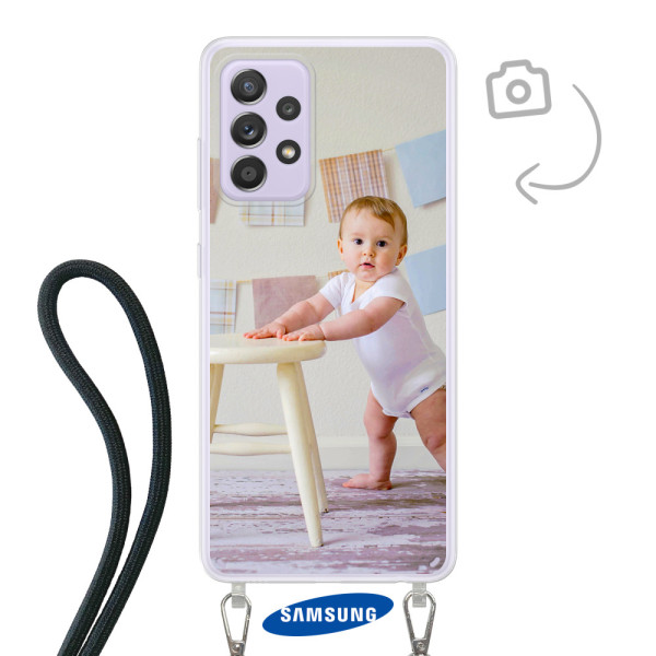 Etui de téléphone avec cordon pour Samsung Galaxy A52/A52 5G/A52s 5G